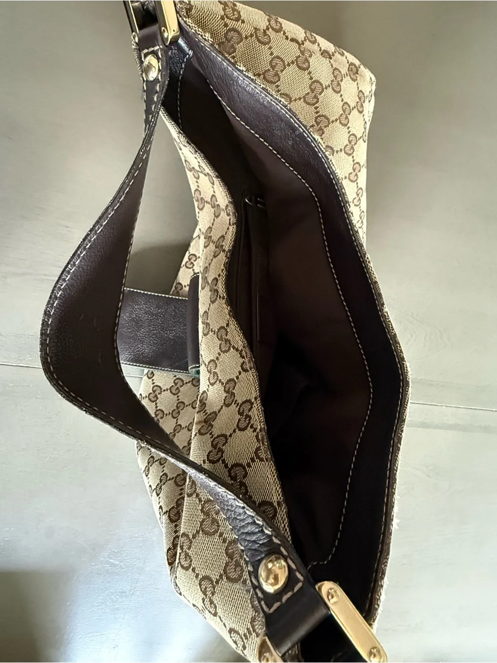 Gucci Web Monogram Canvas Hobo Bag